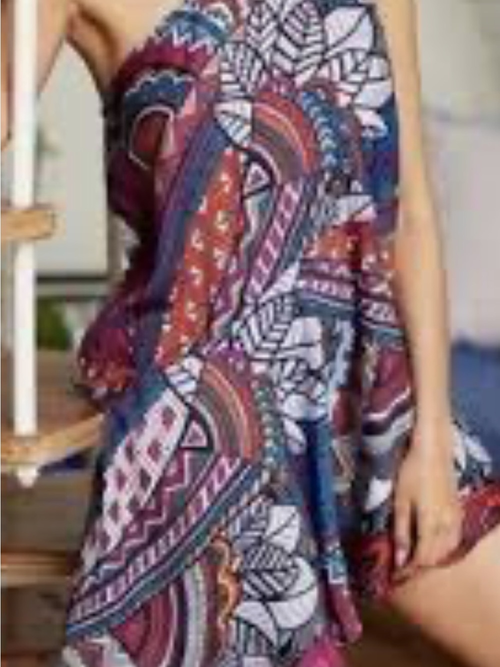 Anthropologie Multicolor Geometric Mini Dress-L